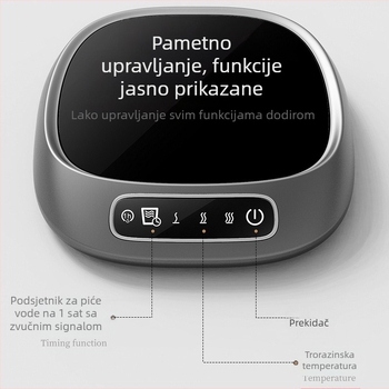 Grijač za šalice s križnim ogledalom od 55 stupnjeva, automatska električna baza za održavanje topline, podloga za zagrijavanje šalica, podloga za šalice za vodu s konstantnom temperaturom, podloga za šalice za vruće mlijeko