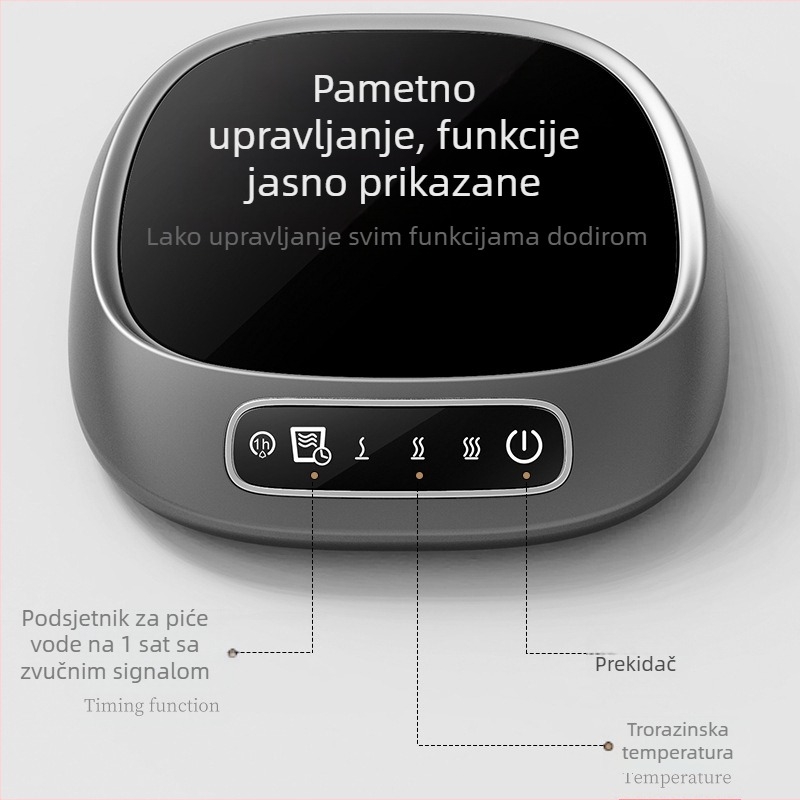 Grijač za šalice s križnim ogledalom od 55 stupnjeva, automatska električna baza za održavanje topline, podloga za zagrijavanje šalica, podloga za šalice za vodu s konstantnom temperaturom, podloga za šalice za vruće mlijeko