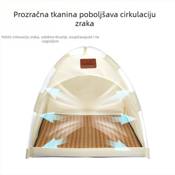 Ljetna prozračna kućica za mačke, gnijezdo za mačke, vanjsko gnijezdo za kućne ljubimce, uklonjivo i perivo, poluzatvoreno, praktično šatorsko mjesto za mačke za pohranu