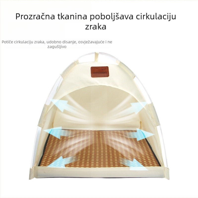 Ljetna prozračna kućica za mačke, gnijezdo za mačke, vanjsko gnijezdo za kućne ljubimce, uklonjivo i perivo, poluzatvoreno, praktično šatorsko mjesto za mačke za pohranu