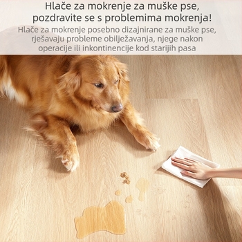 Prozračna i vodootporna vrećica za skupljanje urina za mužjake, automatsko donje rublje za skupljanje urina za mužjake, podesivo donje rublje za kućne ljubimce s elastičnom trakom