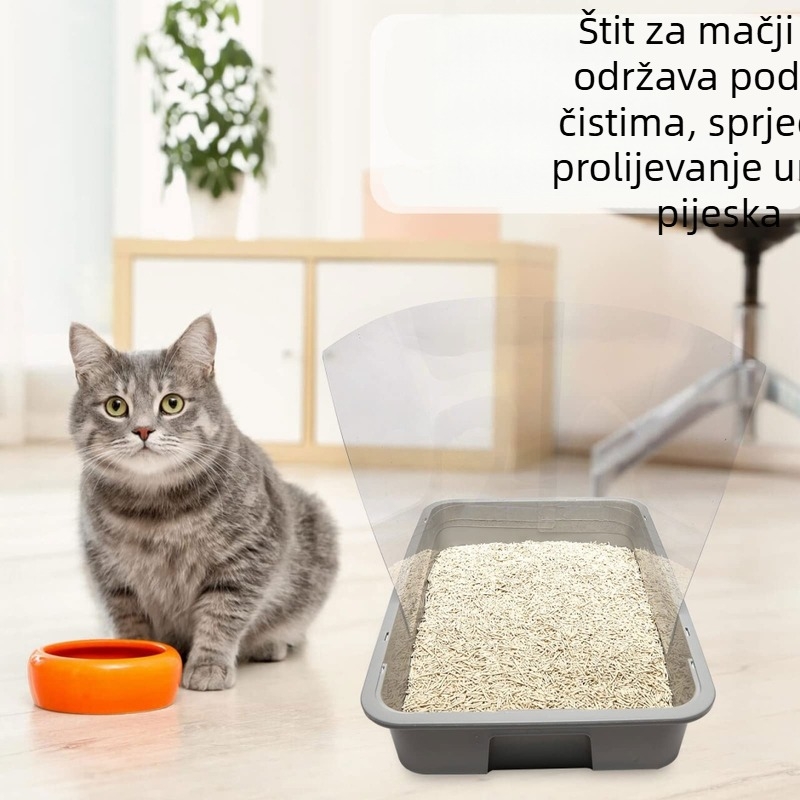 Prekogranična zaliha, zadebljana navlaka za mačji posip od 3 dijela protiv prskanja mačjeg urina, pregrada za umivaonik za mačji posip, navlaka za prskanje kante za smeće