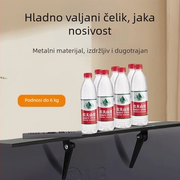 Stalak za pohranu TV prijemnika bez bušenja, zadebljani hladno valjani čelik, gornji nosač računalnog monitora, nosač usmjerivača