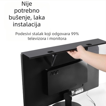 Stalak za pohranu TV prijemnika bez bušenja, zadebljani hladno valjani čelik, gornji nosač računalnog monitora, nosač usmjerivača