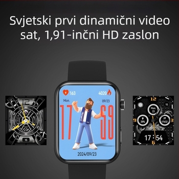 Pametni sat CrossBorder P51 s Bluetooth kamerom za pozive, snimanje fotografija i video, praćenje zdravlja na otvorenom, sportski sat