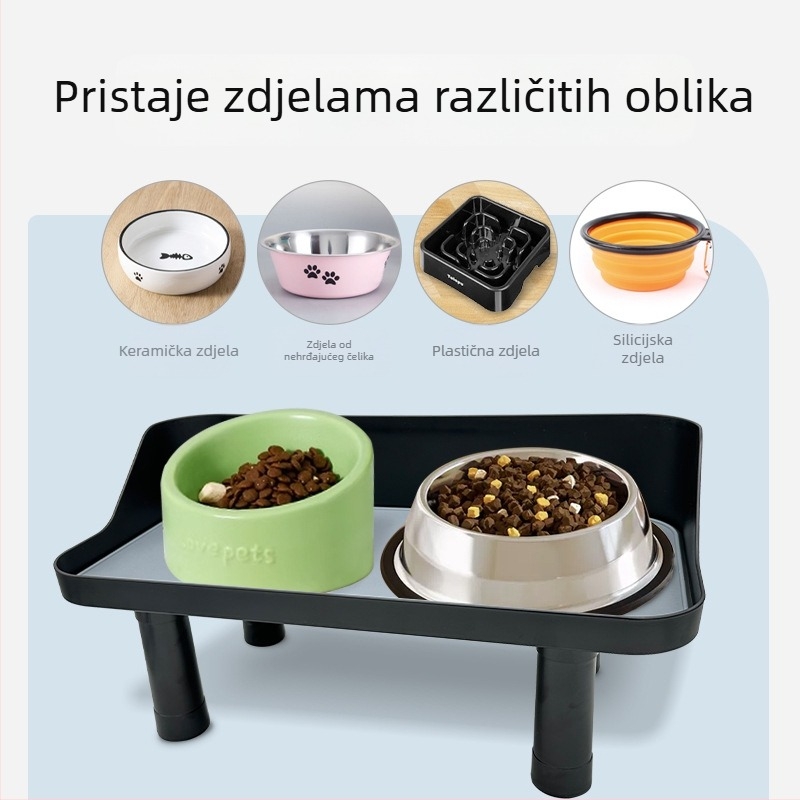 Stalak za zdjele za kućne ljubimce, stol za podizanje pasa, podesivi stalak za zdjele za mačke, antidetonacijski stalak za kućne ljubimce, veleprodaja