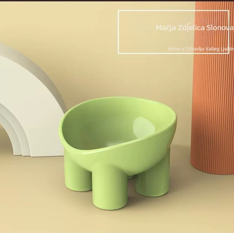 Zdjela za kućne ljubimce, zdjela za mačiće i pse, zdjela za piće i hranjenje, zaštitnik za vrat slona, zdjela s anti-prevrtanjem, plastična zdjela u boji Macron