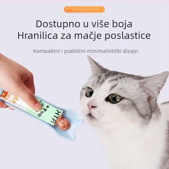 Prekogranični novi proizvod Hranilica za mačke s trakama za mačke Žlica za cijeđenje Neprljave ruke Pire od mesa za kućne ljubimce Grickalica Hrana za mačke Žlica za hranjenje