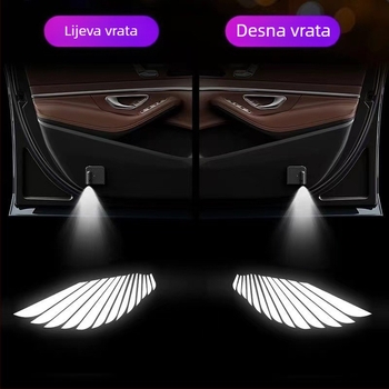 Svjetlo dobrodošlice Anđeoskih krila, ambijentalno svjetlo za automobil, svjetlo za vrata, ožičenje, besplatno automatsko indukcijsko svjetlo, projekcijsko svjetlo