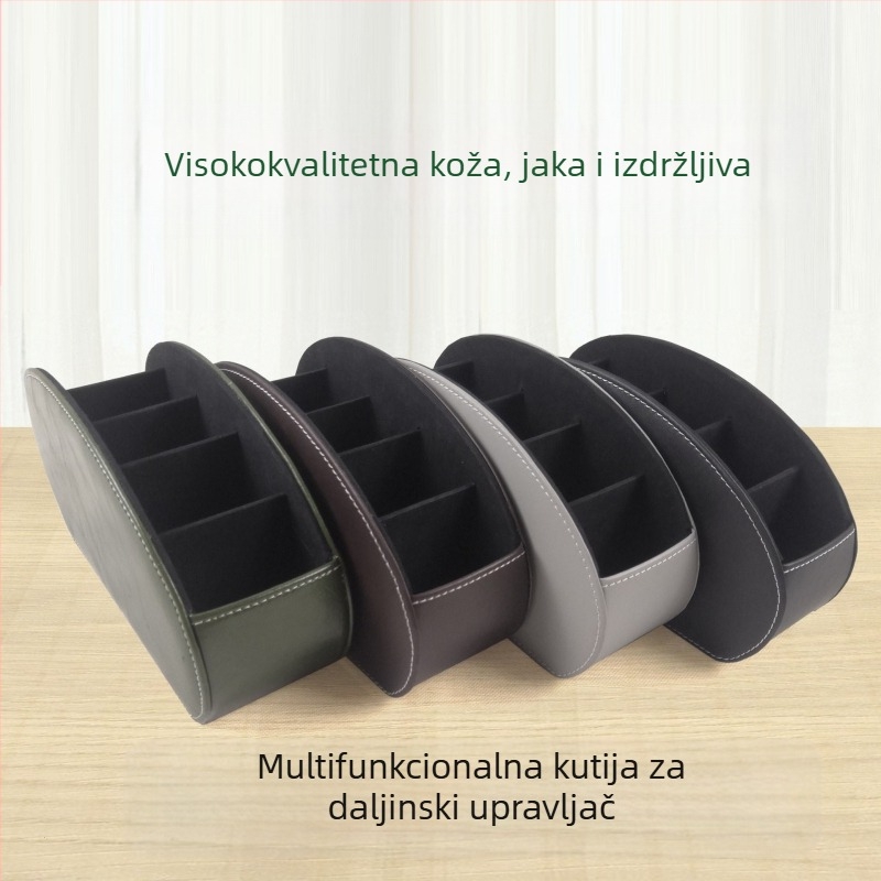 Tvornica izravne prodaje Kožna kutija za pohranu na radnom stolu, skladištenje i organizacija kozmetike, uredska višenamjenska kutija za pohranu s daljinskim upravljačem od pu...