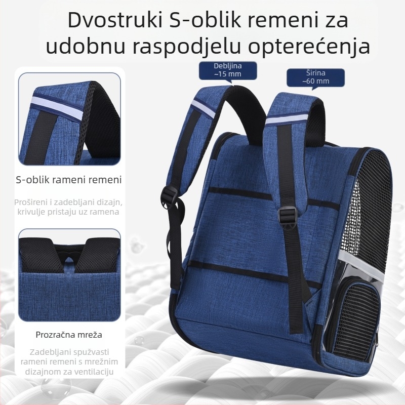 Prilagođena torba za mačke, prijenosni prozirni ruksak za mačke, ruksak za kućne ljubimce, školska torba, topla torba za auto za pse, velikog kapaciteta