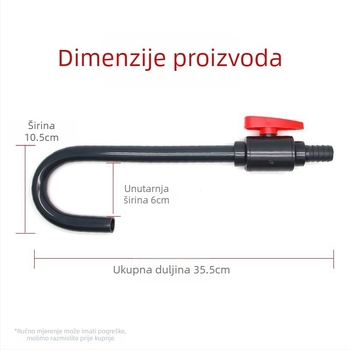 Uređaj za punjenje vode u akvariju s prekidačem, koljenom i kukom, cijevi za mijenjanje vode, zidna cijev za punjenje vode, koljeno za punjenje vode, pribor za akvarij