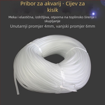 Cijev za kisik za akvarij, Cijev za oksigenaciju akvarija, Posebna cijev za zračnu pumpu, Crijevo za zračnu pumpu, Cijev za oksigenaciju 4x6 mm plastična cijev, Cijeli snop