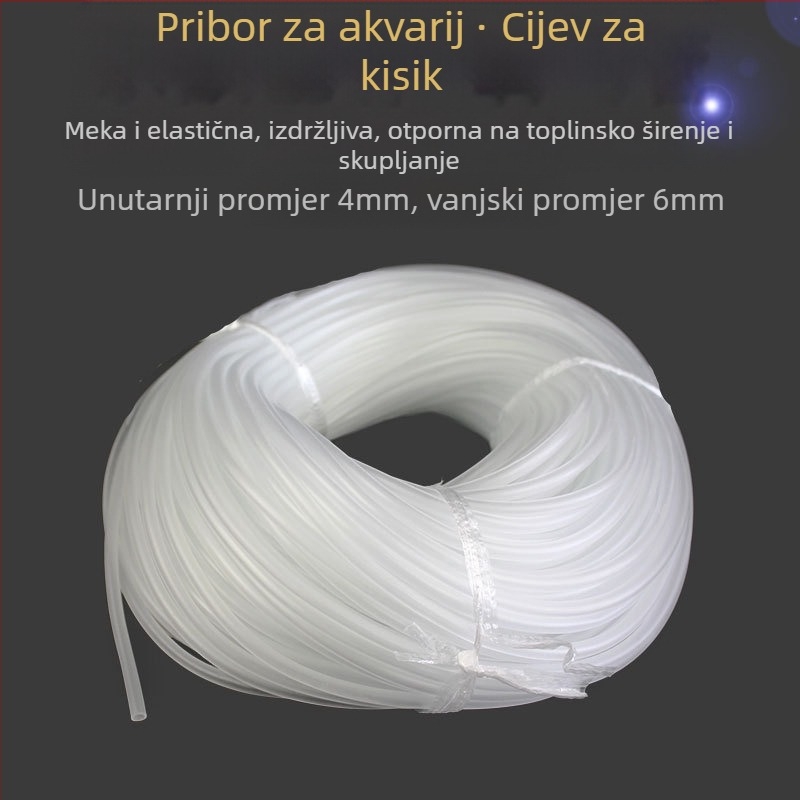 Cijev za kisik za akvarij, Cijev za oksigenaciju akvarija, Posebna cijev za zračnu pumpu, Crijevo za zračnu pumpu, Cijev za oksigenaciju 4x6 mm plastična cijev, Cijeli snop