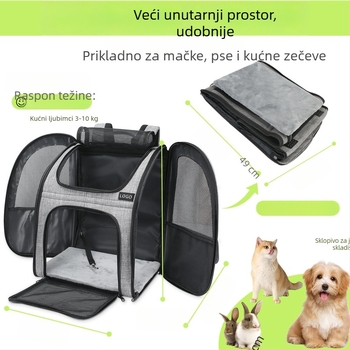 Novo na zalihi Sklopivi ekstra veliki prošireni i visoki ruksak za kućne ljubimce Visokokvalitetni izlazni prozračni ruksak