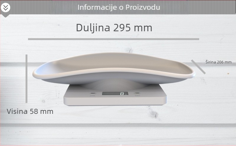 Mala elektronička vaga za novorođenčad za kućne ljubimce s pladnjem za pečenje