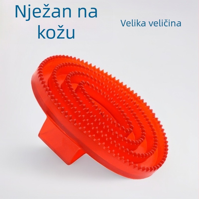 Četka za čišćenje konja, gumena četka za kupanje kućnih ljubimaca, fluorescentna četka za masažu konja od PVC materijala, velika veličina