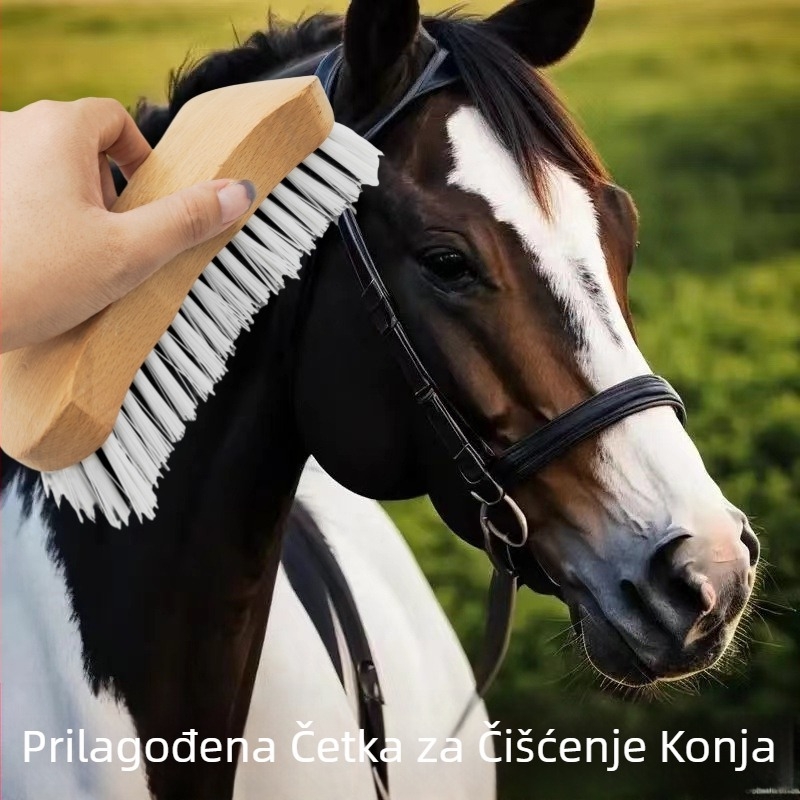 Pribor za čišćenje konja, češalj za pojaseve krivulje, drvena četka za čišćenje konja za uklanjanje plutajuće dlake, pribor za četku za pojaseve, uklanjanje dlaka