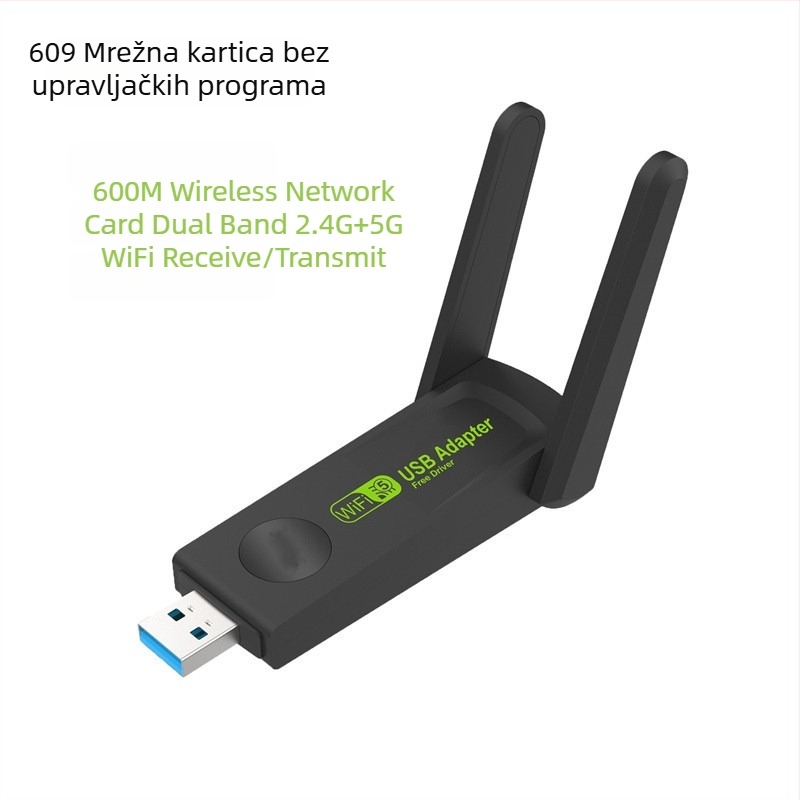 Bežična mrežna kartica od 1300 m, gigabitna dvofrekventna 5G, bez diska, računalo, USB, WiFi prijemni odašiljač, USB mrežna kartica