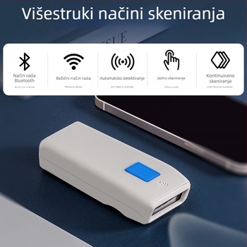 Prijenosni skener Bluetooth bežični skener Ručni skener Jednodimenzionalni i dvodimenzionalni ekspresni skladišni pištolj za skeniranje barkodova