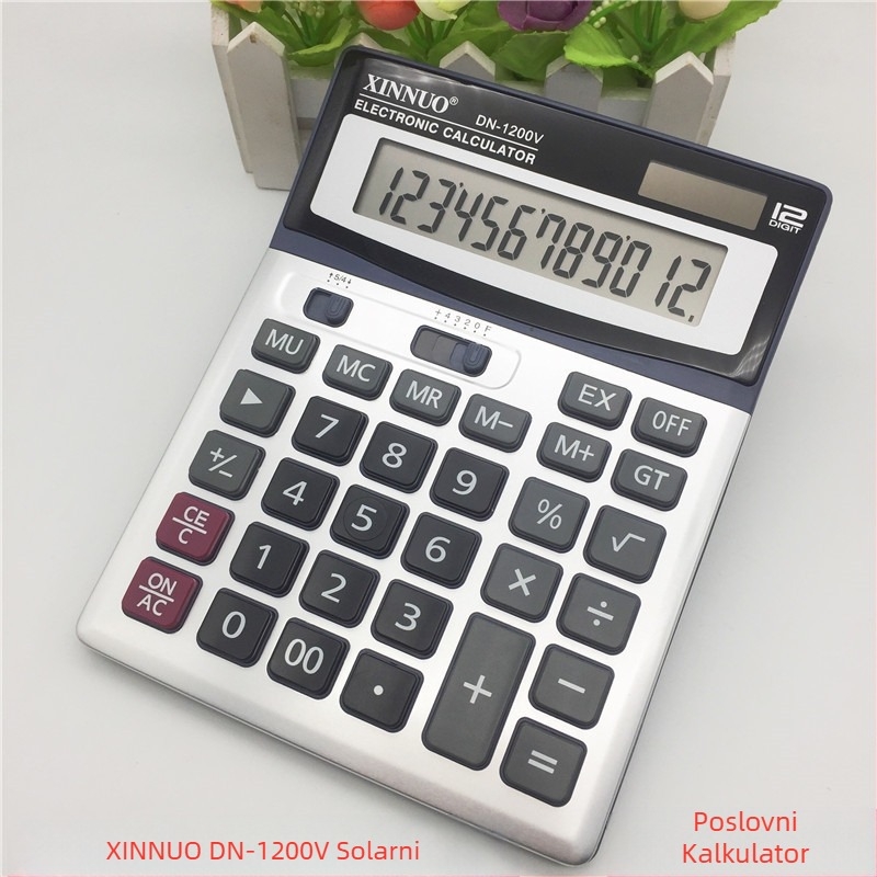 Xinnuo Dn-1200V solarni 12-znamenkasti uredski kalkulator, poklon jedinica tvrtke, logotip reklamnog računala