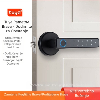 Prekogranična pametna brava s grafitima, kućna unutarnja vrata, elektronička brava s lozinkom, uredska brava s protuprovalnom bravom za vrata s otiskom prsta