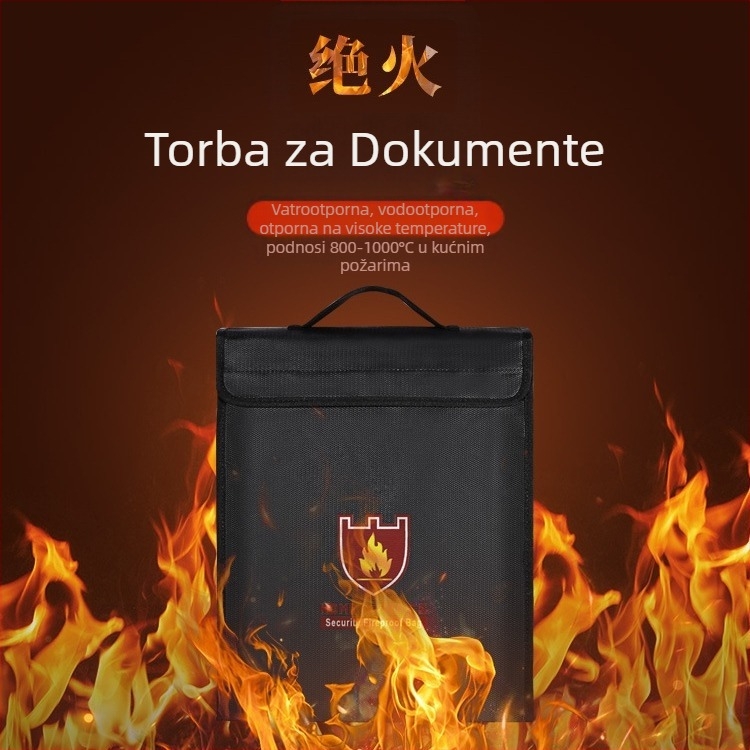 Dvostrana vatrootporna trodimenzionalna prijenosna torba za spise, vatrootporna torba, visokotemperaturna vodootporna, otporna na eksploziju, kućna vatrootporna torba