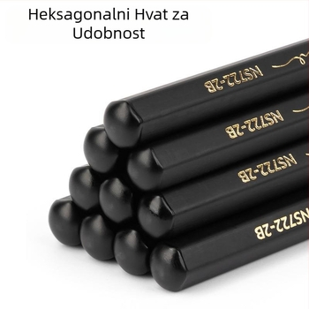 Deli New Sai crna drvena šesterokutna šipka 2B olovka za pisanje s grafitom, jezgra HB crna, super visoka vrijednost boje (30 kom/kutija)