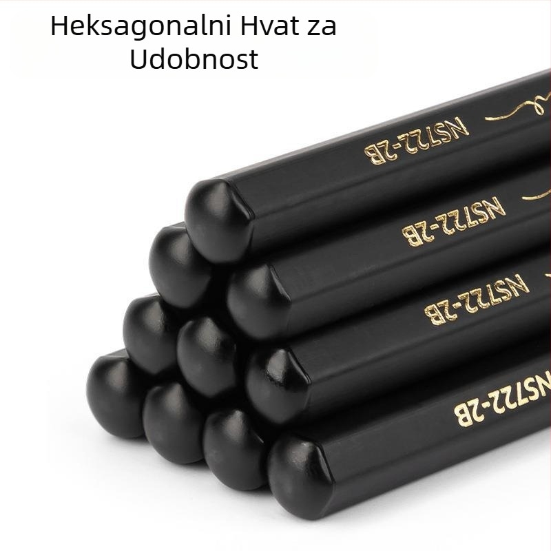 Deli New Sai crna drvena šesterokutna šipka 2B olovka za pisanje s grafitom, jezgra HB crna, super visoka vrijednost boje (30 kom/kutija)