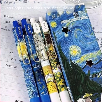 Van Gogh Zvjezdano nebo St Brzosušeći kist za olovku s uljem u stilu metalne preše za studentski ispit crna olovka uredska olovka za potpis