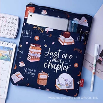 Navlaka za knjige s patentnim zatvaračem i prednjim džepom, zaštitna navlaka za knjige za ljubitelje knjiga