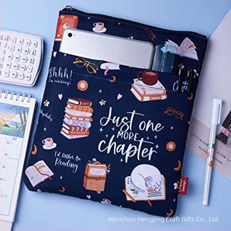 Navlaka za knjige s patentnim zatvaračem i prednjim džepom, zaštitna navlaka za knjige za ljubitelje knjiga