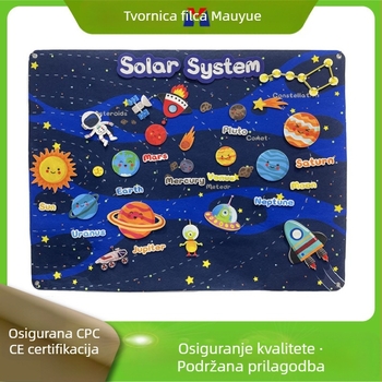 Prilagođeni set ploča za priče od filca i flanela preko granica, Sunčev sustav, svemir, pripovijedanje, predškolsko rano učenje