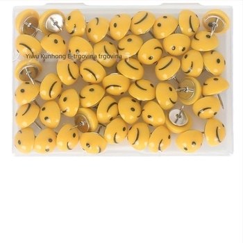 Prekogranična tvornička izravna prodaja kreativnih smajlićastih pribadača smajlićastih pribadača za plutene ploče, čavli za prešu, foto zidne ukrasne pribadače za podlogu