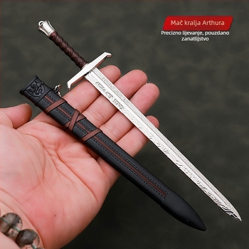 Kralj Arthur, Zvijer, Borbeni mač pobjede, 22 cm, Korice od metala, Model oružja, Obrti, Kolekcija Ukrasi