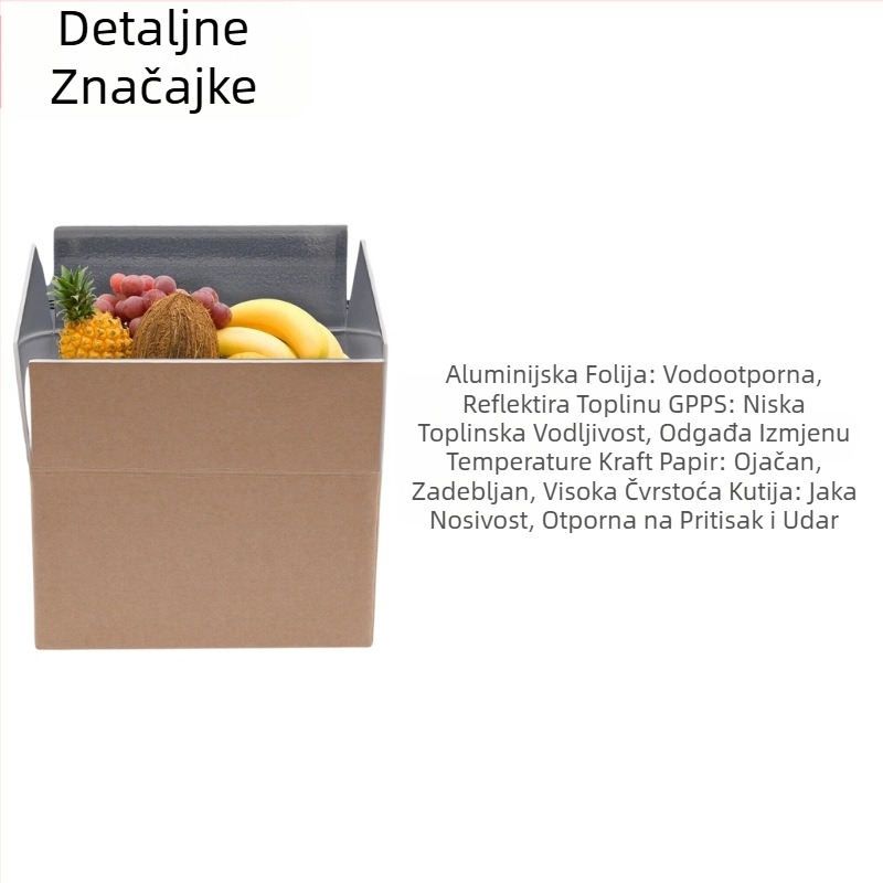 Izolacija Aluminijska folija Karton Plodovi mora Povrće Svježe meso Hladni lanac Ekspresna logistika Pjenasta kutija Sklopiva Prilagodba ispisa u boji