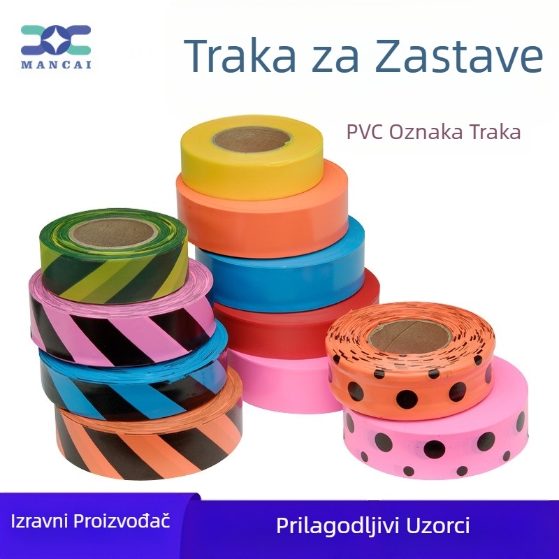 Tvornički prilagođena PVC traka za zastave bez ljepila, fluorescentna vrpca, oznaka drveta za vanjsku identifikaciju