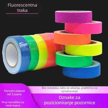 UV fluorescentna platnena traka, rekviziti za fotografsku ekipu, oznaka za pozicioniranje na pozornici, broj oznake, visoko ljepljiva platnena traka s uzorkom otporna na habanje