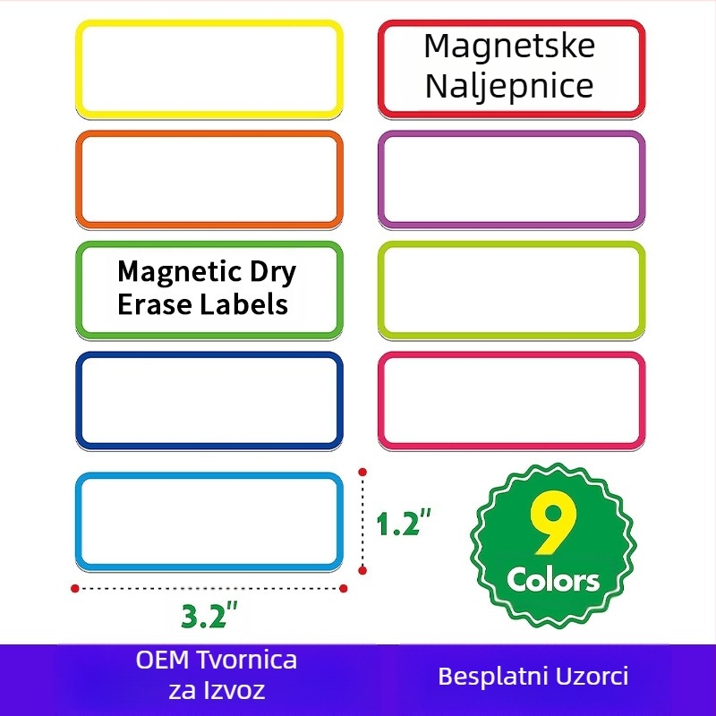 Magnetske naljepnice za suho brisanje, polica, magnetska naljepnica, klasifikacija skladišta, mekana magnetska naljepnica s imenom