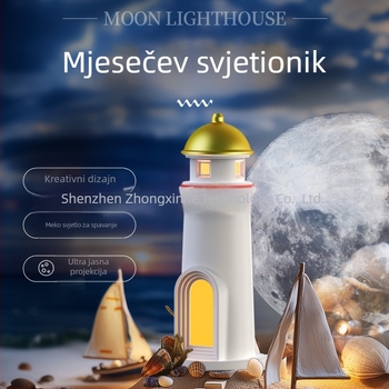 Prekogranična mjesečina, projekcijska lampa s svjetionikom, atmosferska noćna lampa, ukrasi za blagdanske poklone, senzor ljudskog tijela, atmosferska lampa, pametna stolna lampa