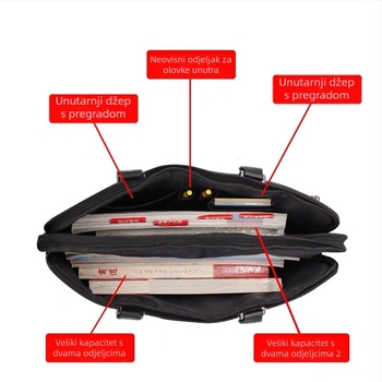 Deshigao Oxford platnena aktovka, poslovna torba za posao, uredska torba velikog kapaciteta, višenamjenska torba za spise 5210