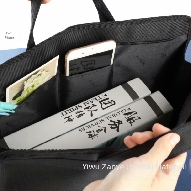 Kangbai super velika torba za dokumente s dvostrukim patentnim zatvaračem, poslovna torba za sastanke, aktovka 6837, poklon