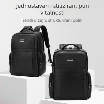 Eksplozivni muški ruksak od prave kože s uzorkom vrata Daniel, jednostavan modni ruksak za računalo, poslovna torba od biljno štavljene kravlje kože na zalihi