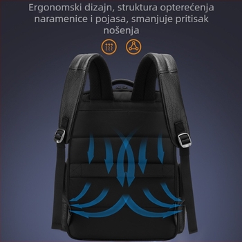 Eksplozivni muški ruksak od prave kože s uzorkom vrata Daniel, jednostavan modni ruksak za računalo, poslovna torba od biljno štavljene kravlje kože na zalihi