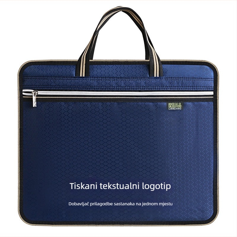 Torba za dokumente, platnena, A4, uredska aktovka, studentska torba, informacije za muškarce i žene, patentni zatvarač, vodootporna, velikog kapaciteta, proizvodnja