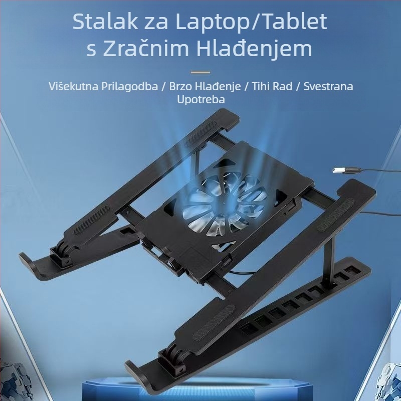 Stalak za prijenosno računalo, baza hladnjaka, podesiva visina, veliki vjetar, aluminijska legura, nosač za hlađenje, zaštita može biti prekogranična