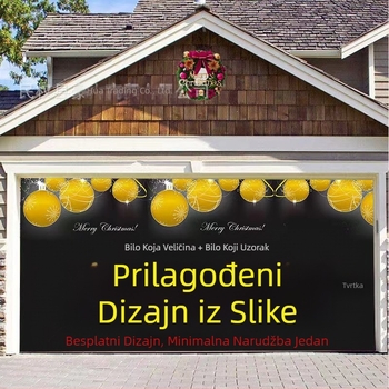 Prekogranična nova božićna tkanina za garažna vrata, zastava za božićnu zidnu peć, ukras za blagdansku zabavu, pozadina od tkanine