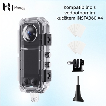 Pogodno za Shadowstone Insta360X4 vodootpornu školjku, pribor za panoramsku akcijsku kameru, nevidljivu zaštitnu školjku za ronjenje.