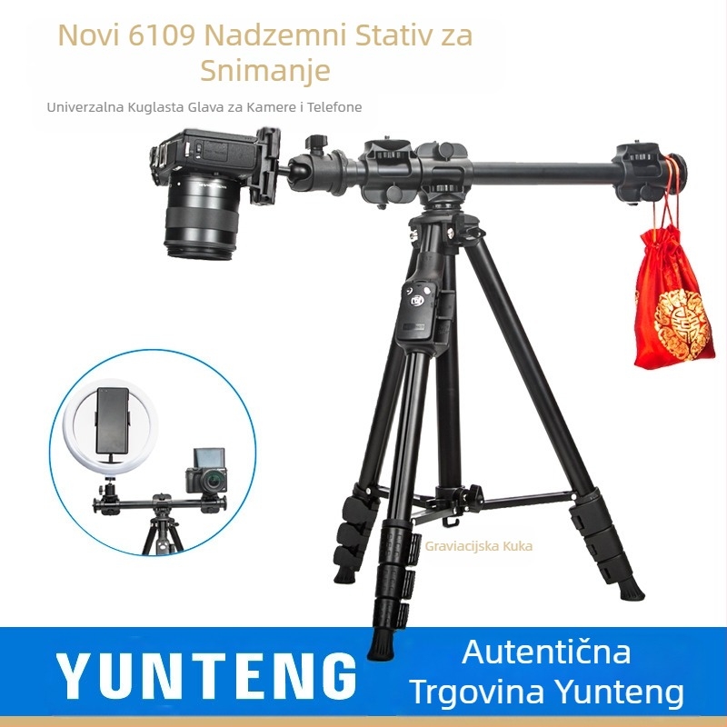 Yunteng 6109 nadzemni stativ, univerzalni mikro-jednostruki tremolo za mobitel, podrška za fotografsku kameru uživo