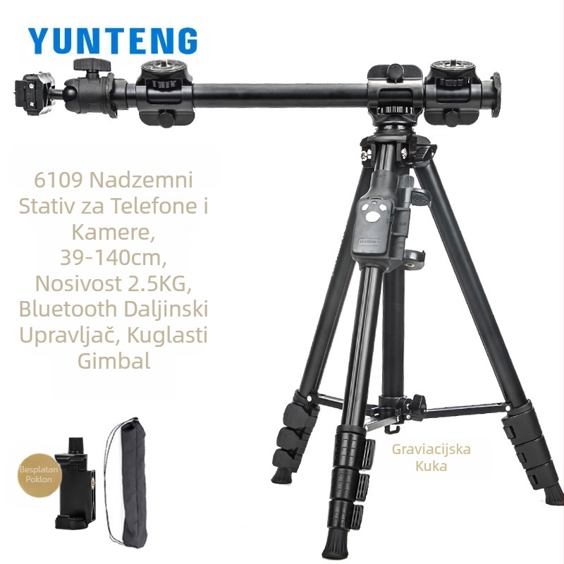 Yunteng 6109 nadzemni stativ, univerzalni mikro-jednostruki tremolo za mobitel, podrška za fotografsku kameru uživo